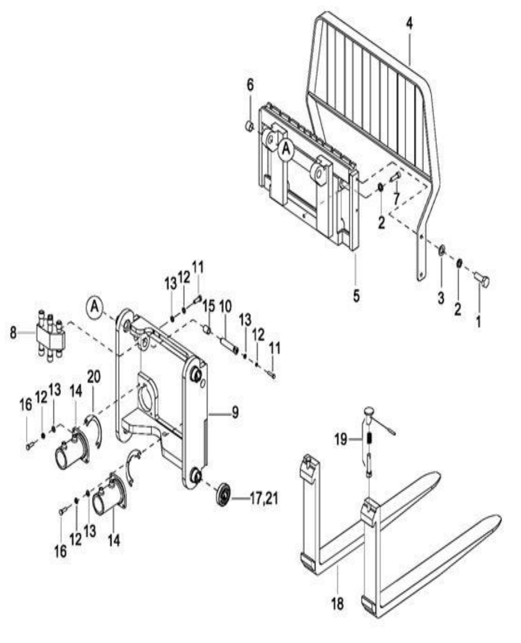 Схема узла 0602 · 3-Stage Mast Fork Frame Assembly для EP EPR20XK, каталог Год не указан