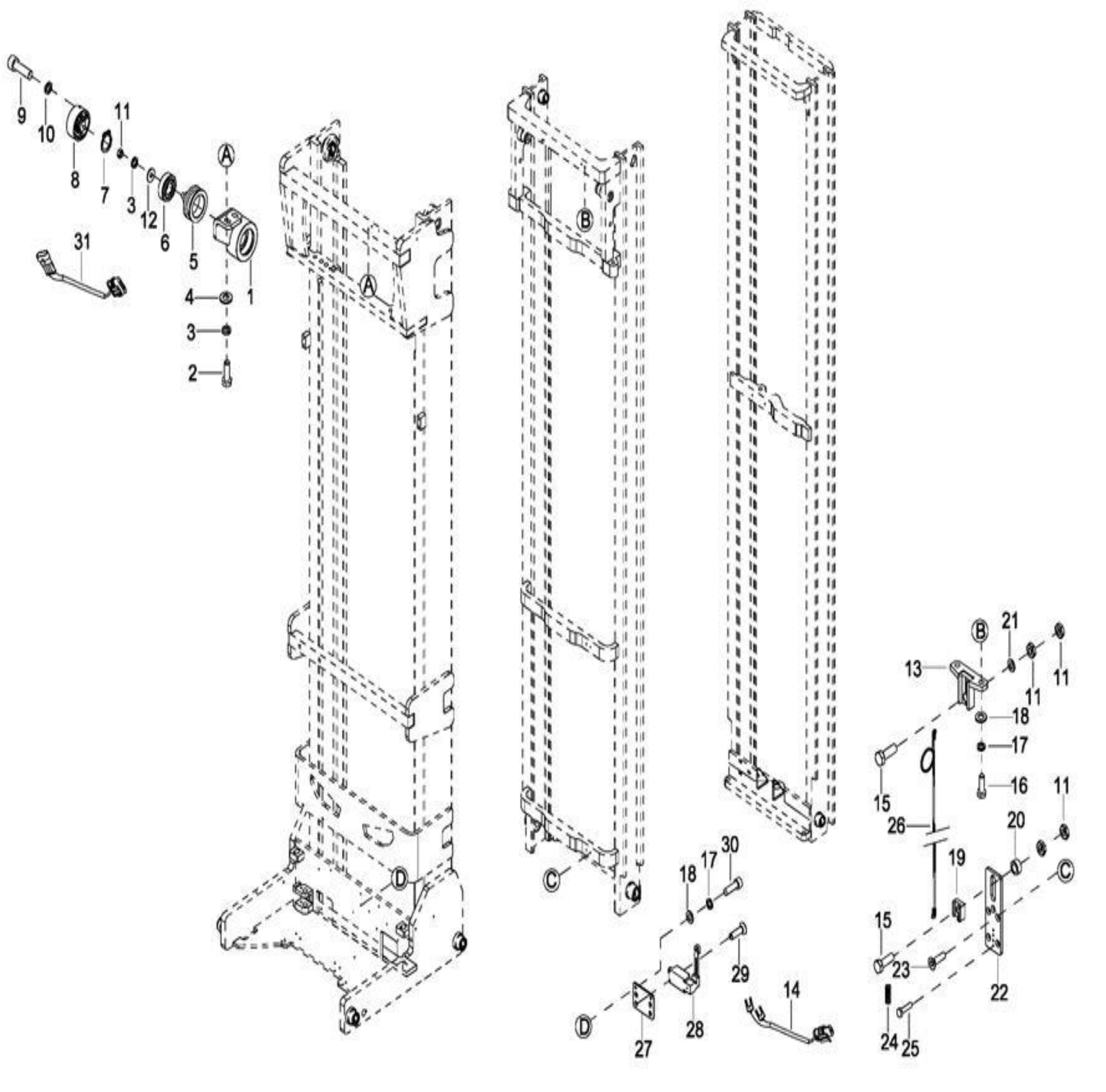 Схема узла 0610 · Height Display для EP EPR20XK, каталог Год не указан