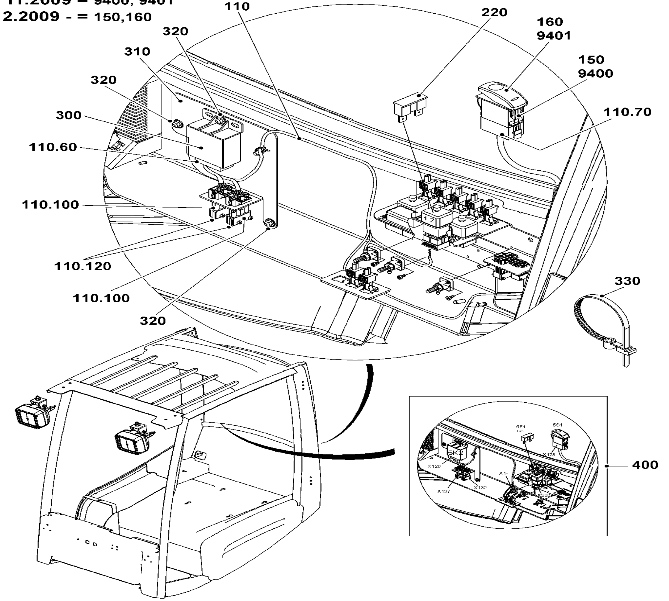 Схема узла 51137321 · Электрооборудование, фары S5/S6 (48V) для Jungheinrich EFG 213 G115-550DZ, каталог Год не указан