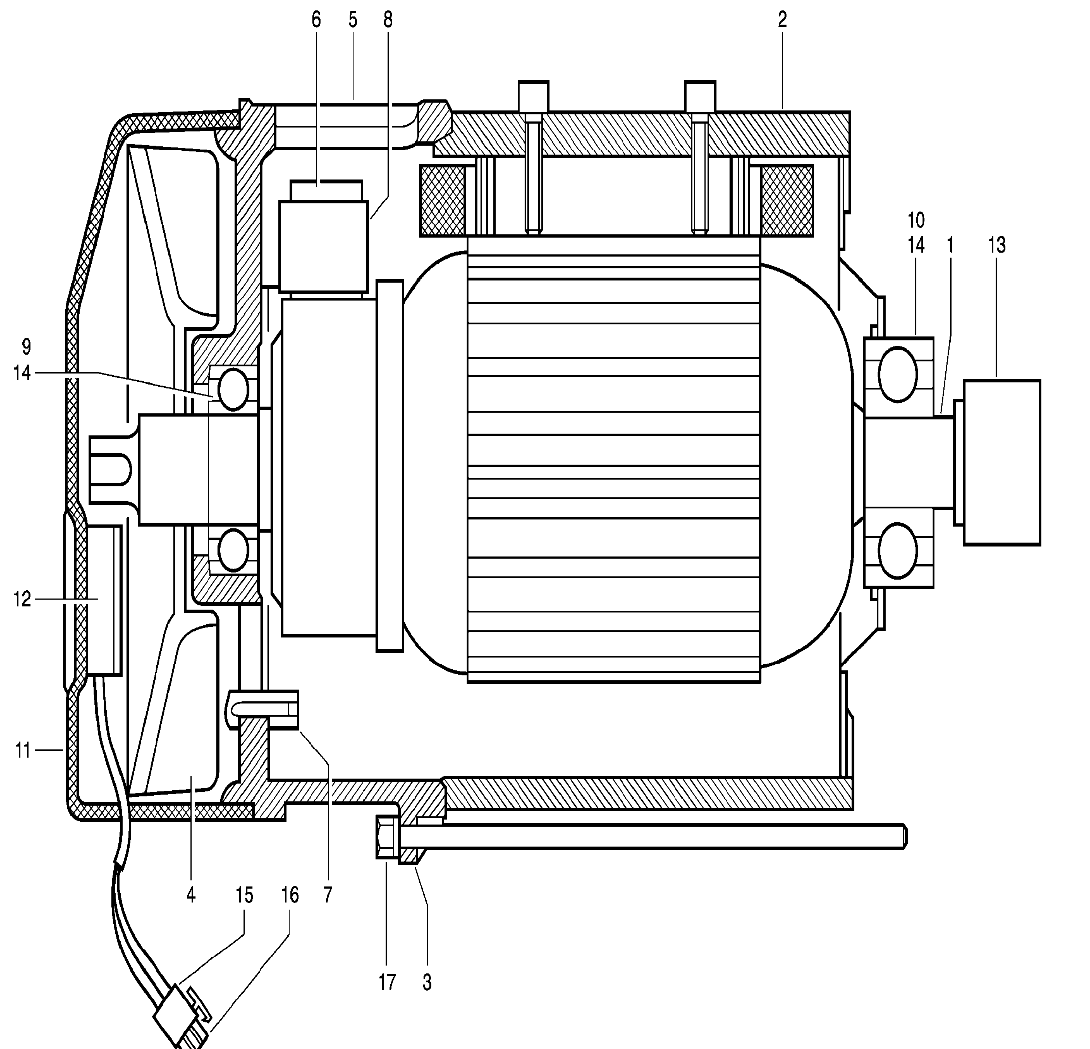 Схема узла 003.976.11.00 · traction motor · Схема 2 для Linde T16/T18/T20, каталог Год не указан