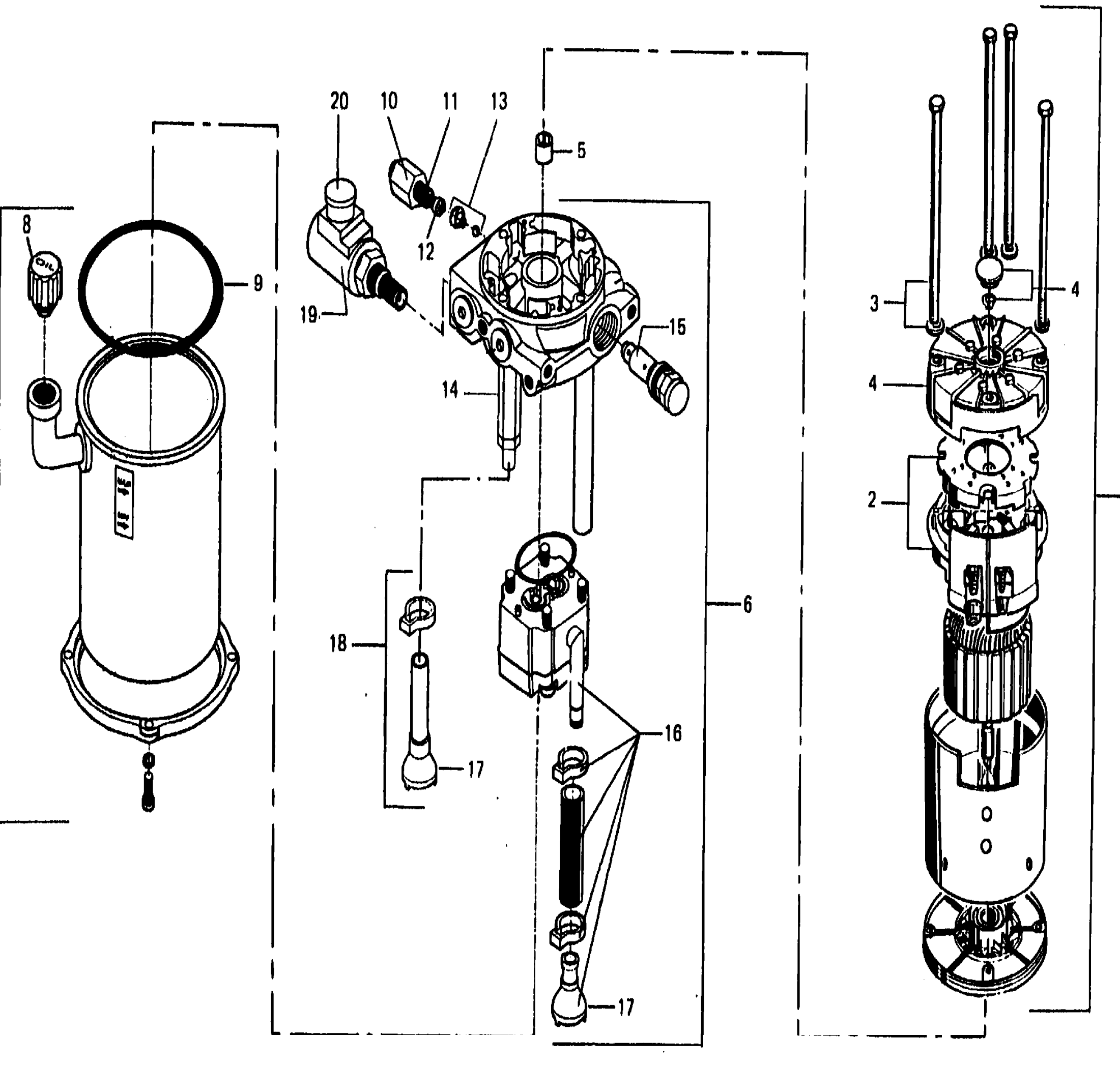 Схема узла 003.981.07.03 · pump aggregat · Схема 1 для Linde T16/T18/T20, каталог Год не указан