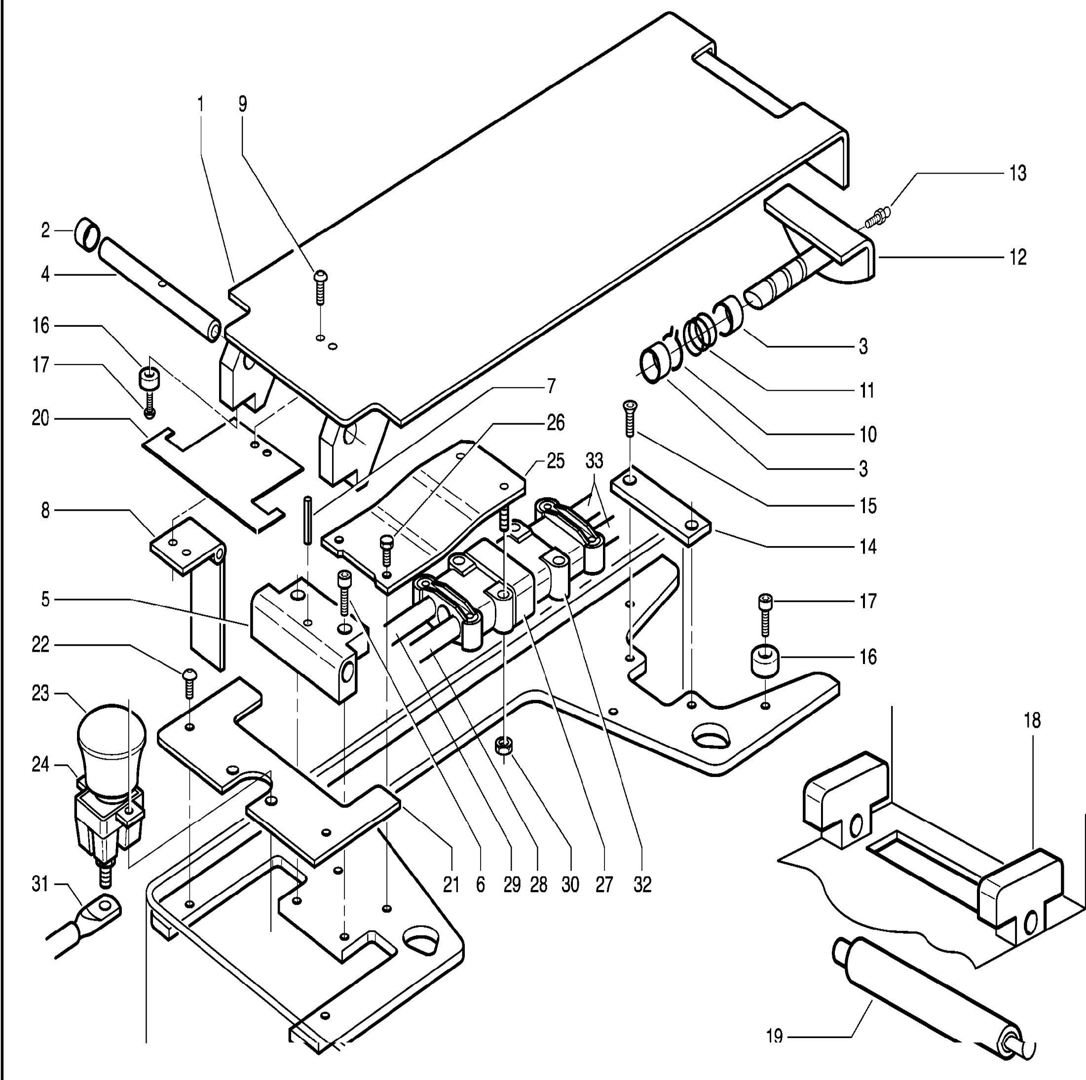 Схема узла 360.430.08.01 · cover battery assy. · Схема 1 для Linde T16/T18/T20, каталог Год не указан
