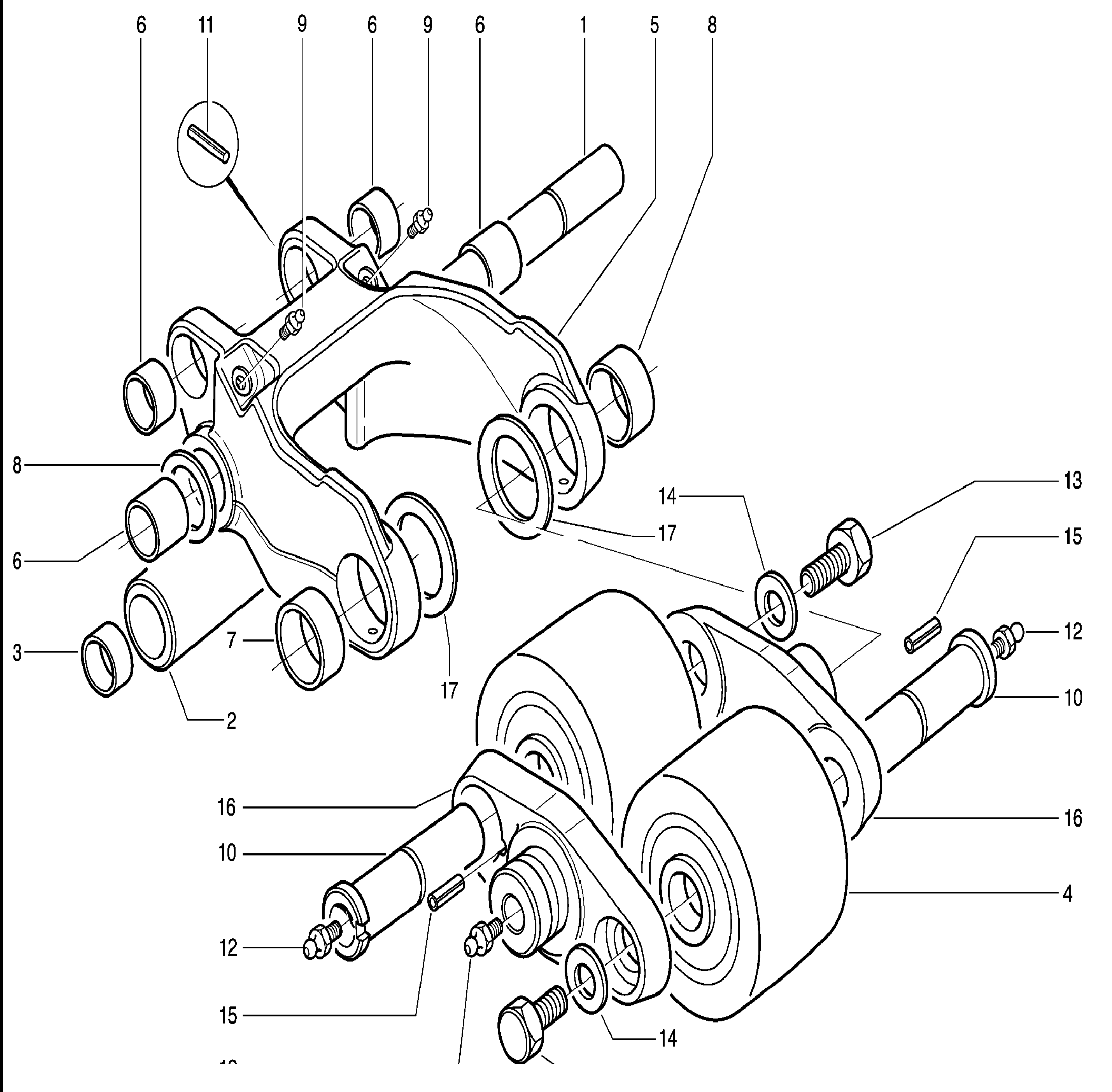 Схема узла load castor assy. · Схема 1 для Linde T16/T18/T20, каталог Год не указан