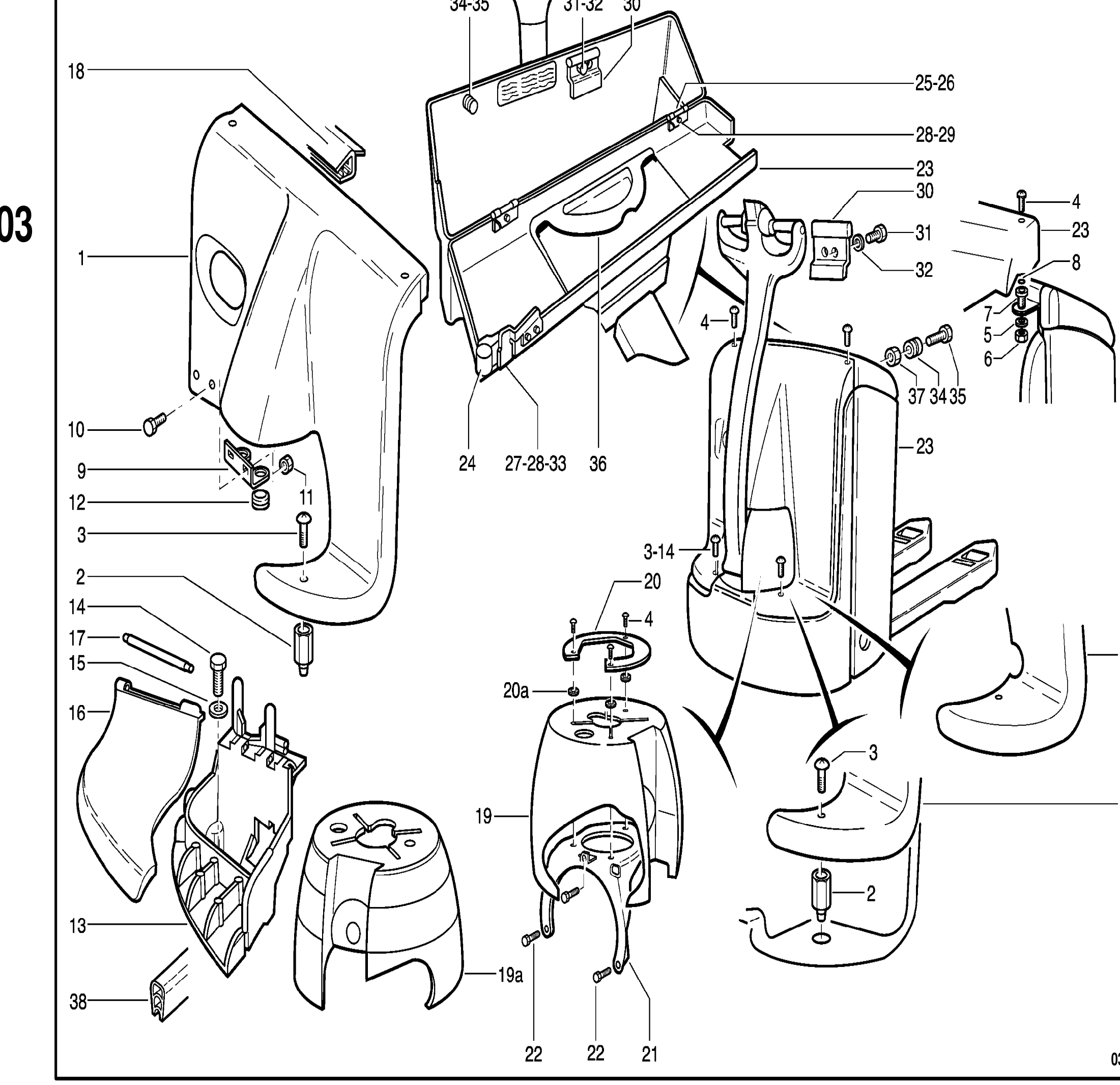 Схема узла cowling peint для Linde T16/T18/T20, каталог Год не указан