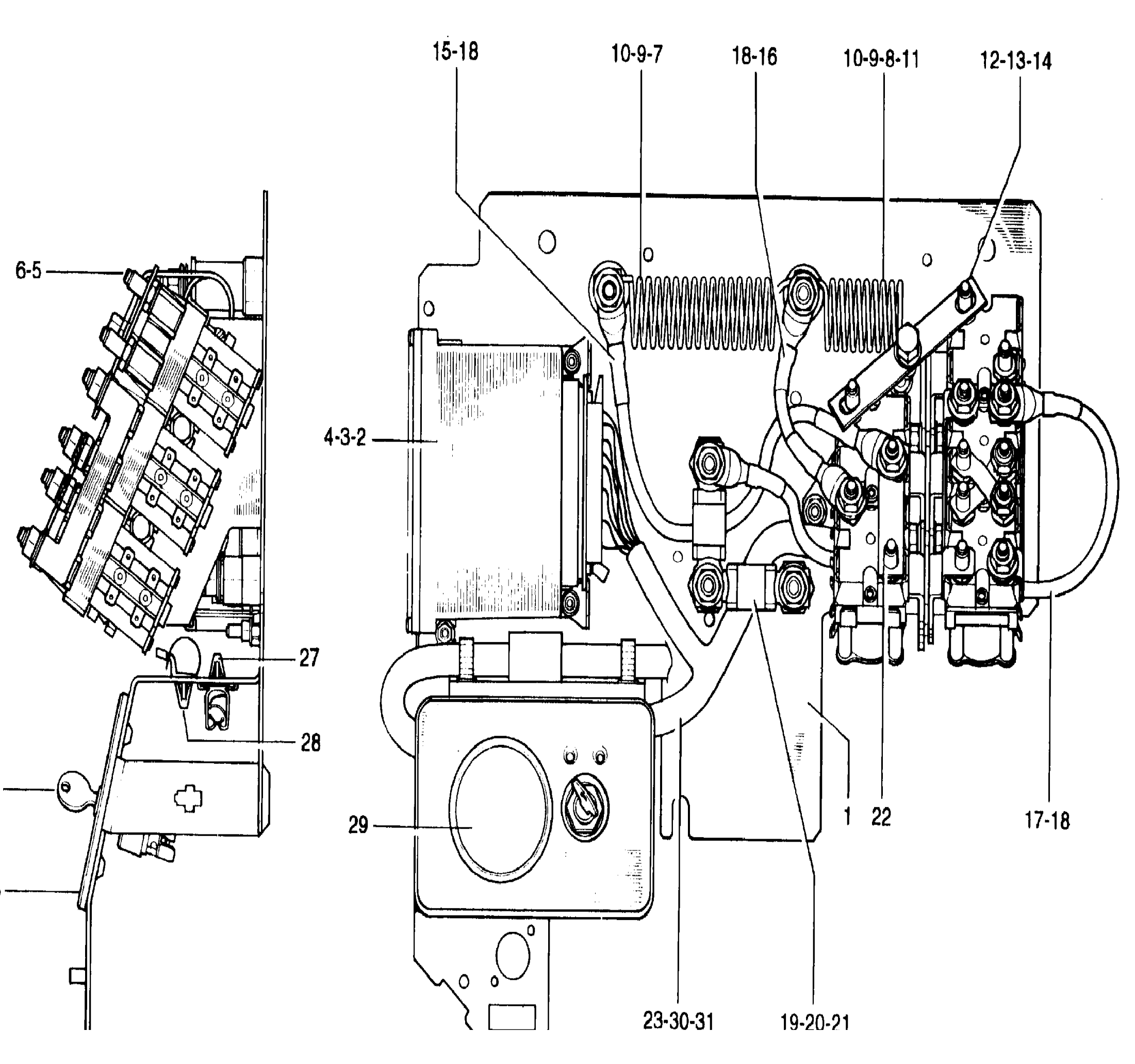 Схема узла contactor assy. · Схема 1 для Linde T16/T18/T20, каталог Год не указан