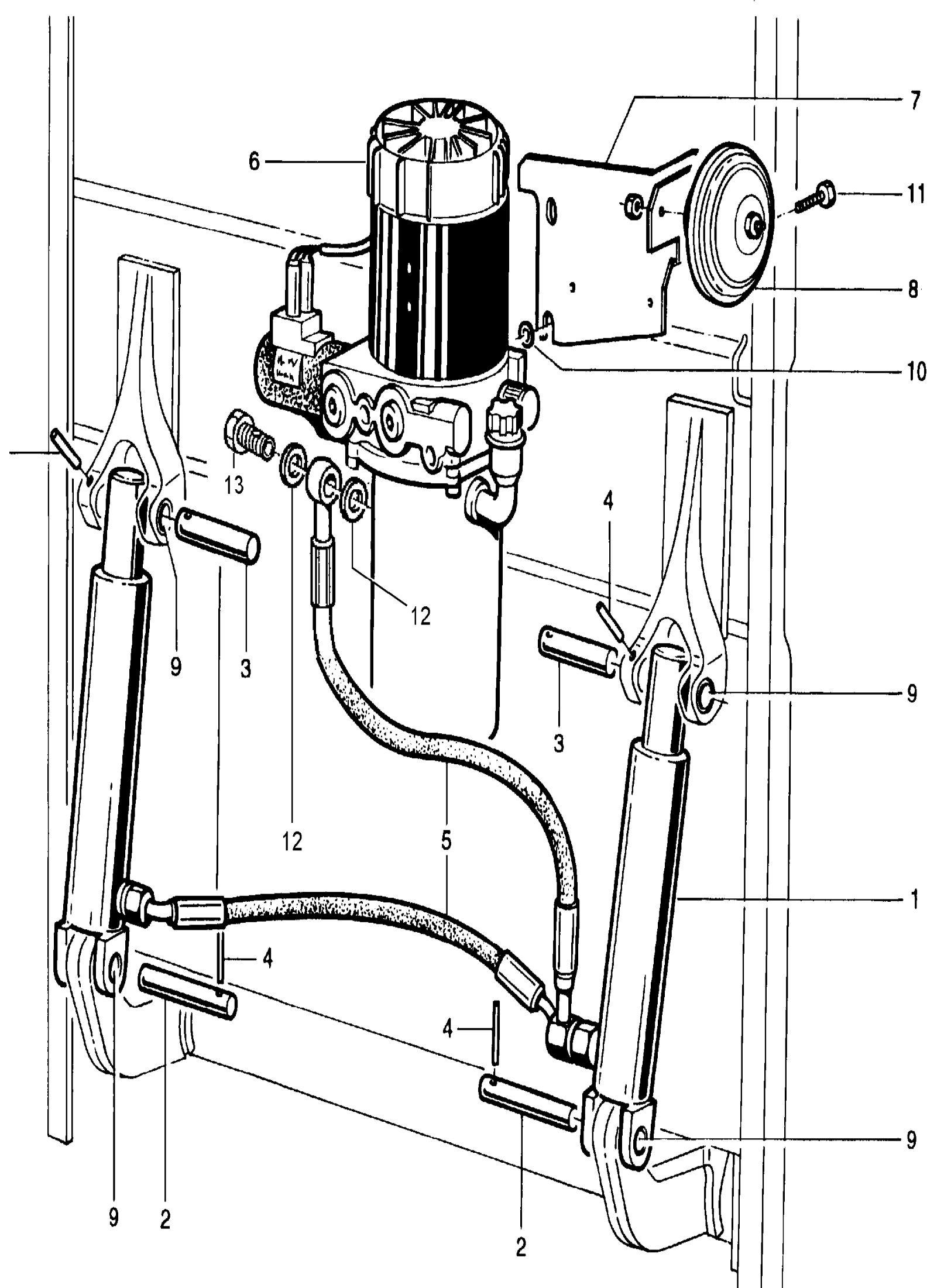Схема узла cylinder tilt assy. для Linde T16/T18/T20, каталог Год не указан