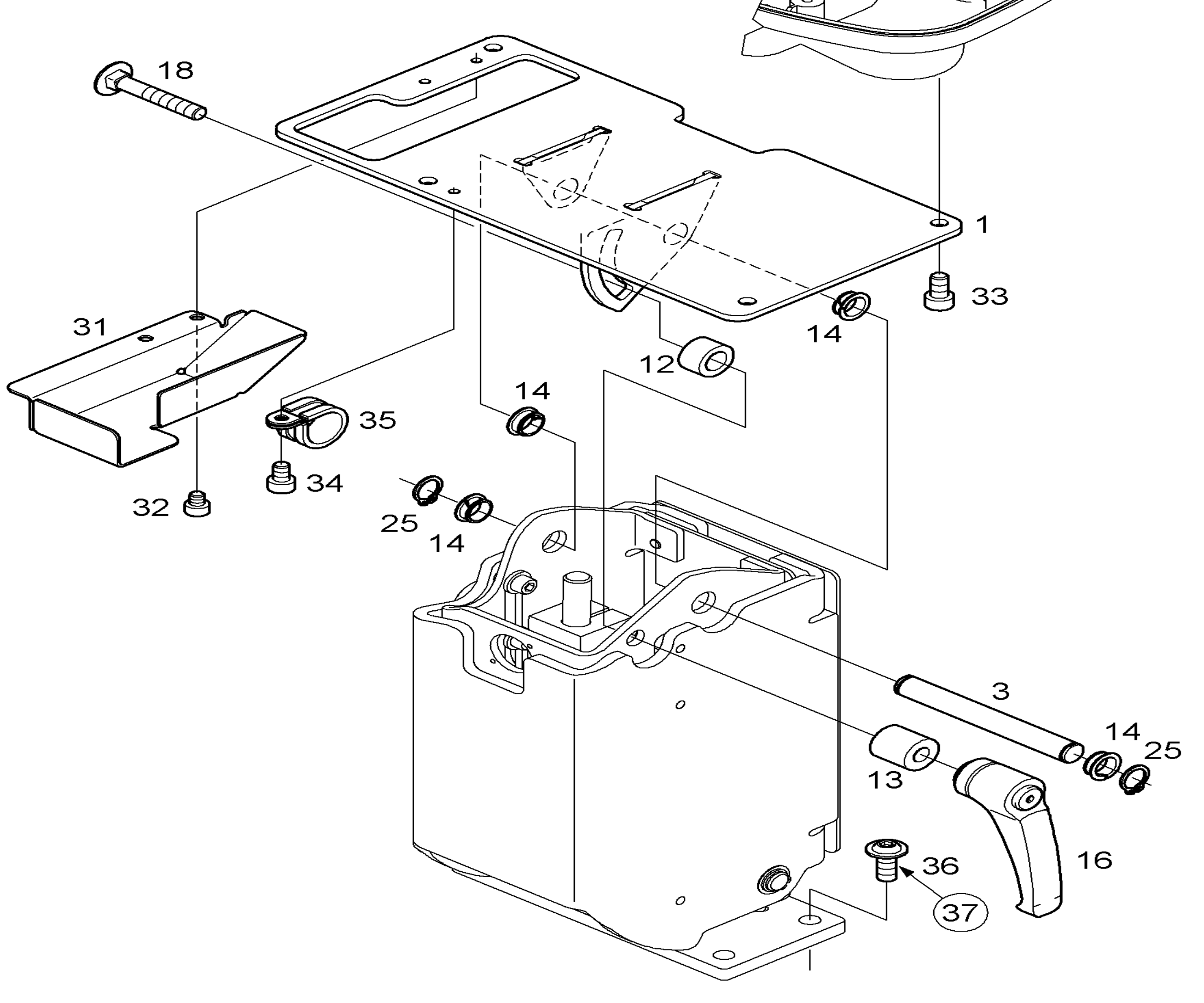 Схема узла BEARING BRACKET для Linde K, каталог 2008
