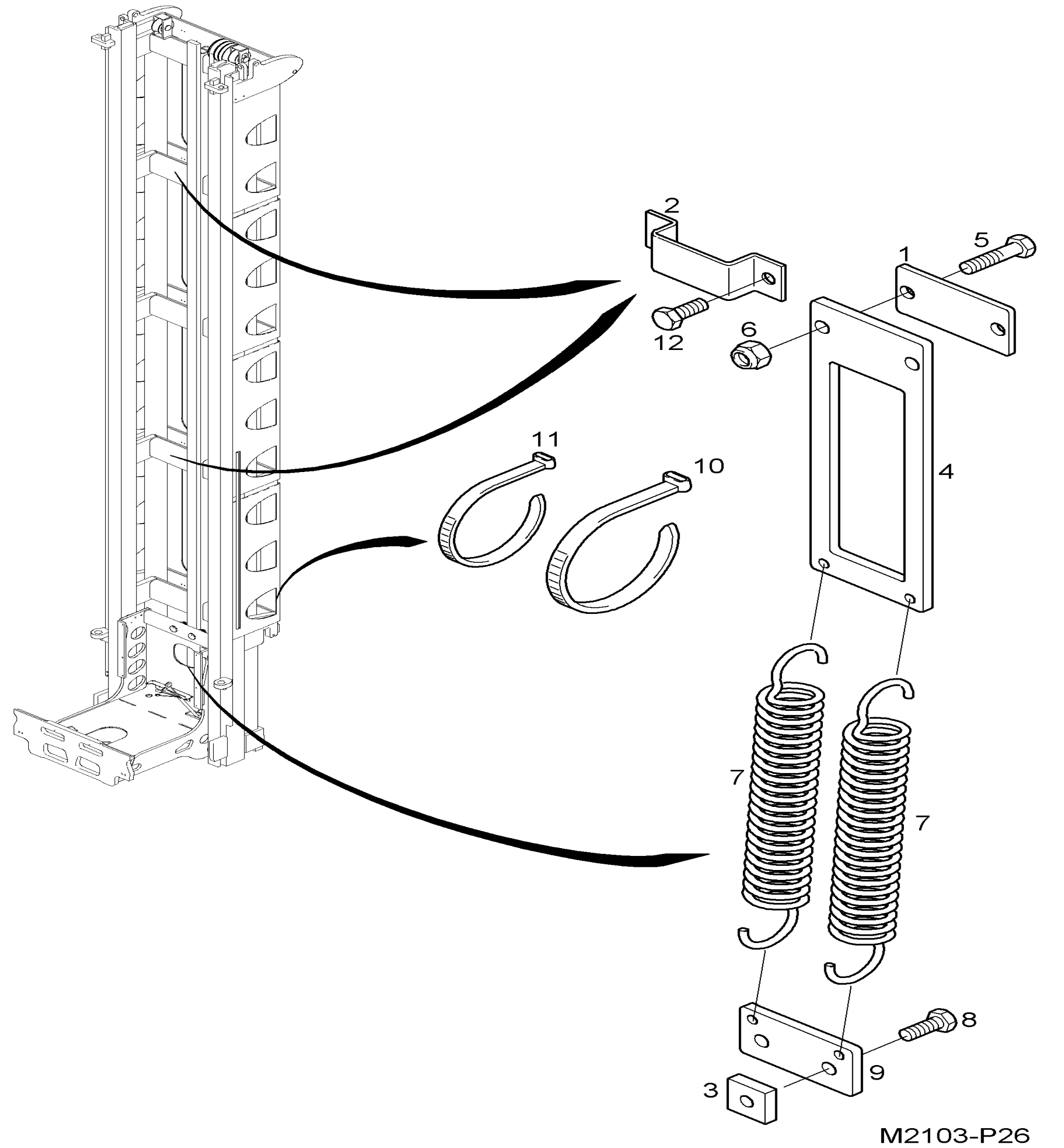 Схема узла FLAT PART · Схема 1 для Linde K, каталог 2008