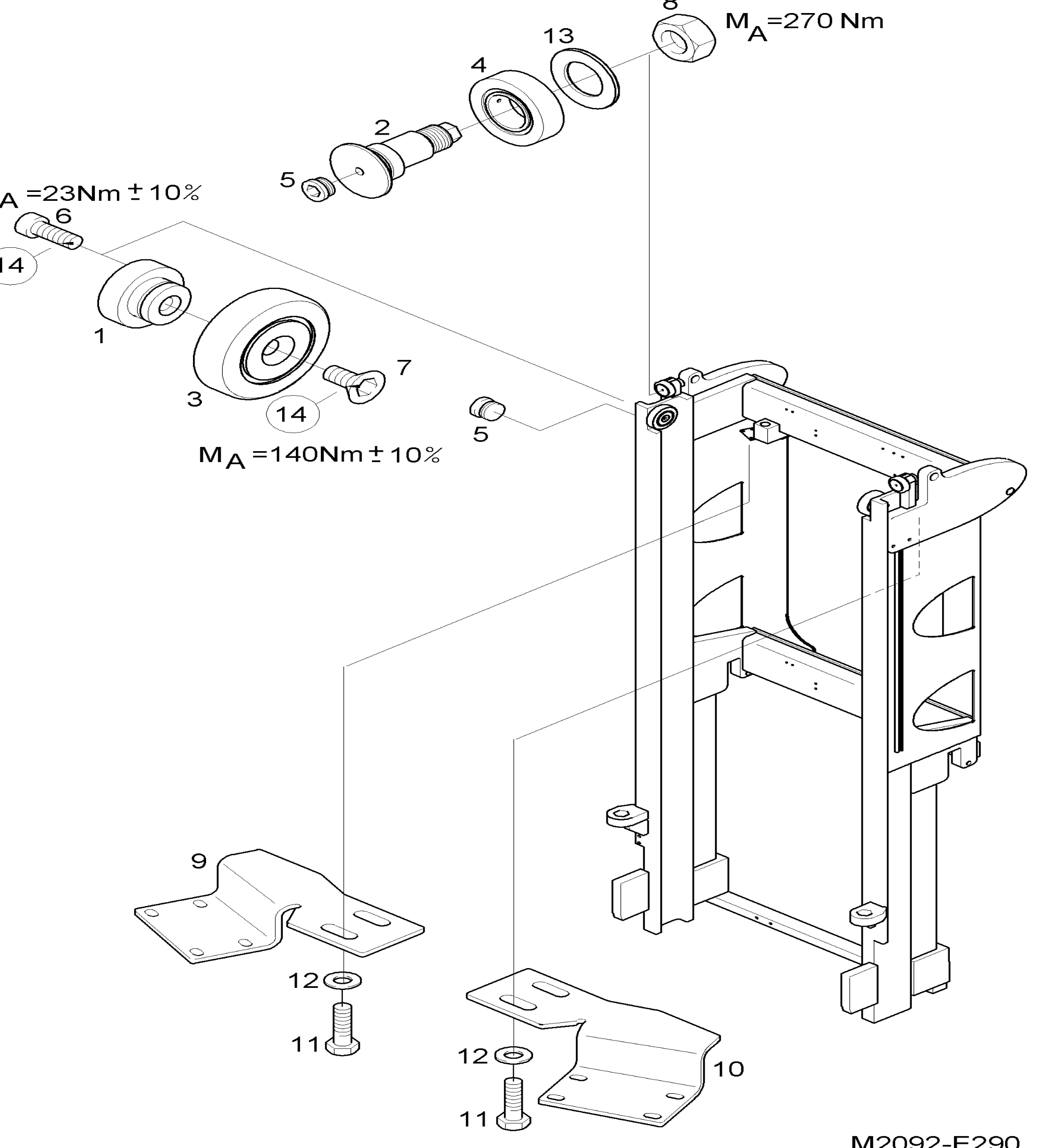 Схема узла ROLLER RETAINER · Схема 1 для Linde K, каталог 2008