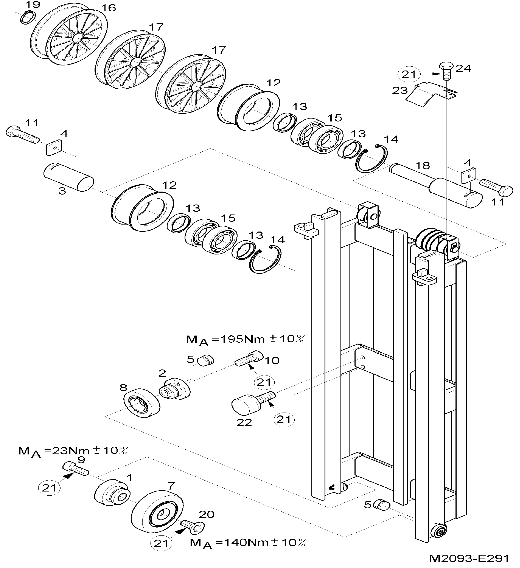 Схема узла ROLLER RETAINER для Linde K, каталог 2008